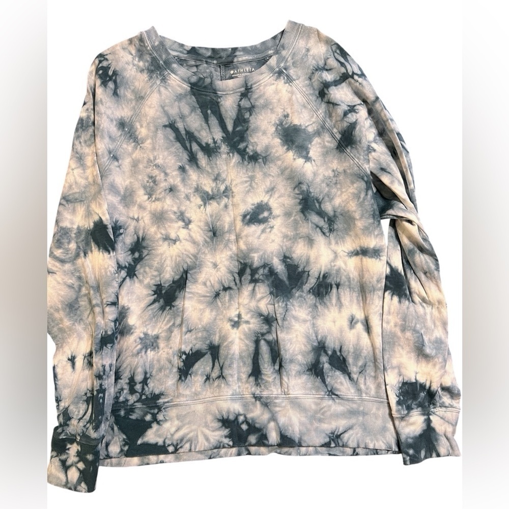 Women’s Athleta Sundown Sweatshirt Tie Dye Dark Surf Teal